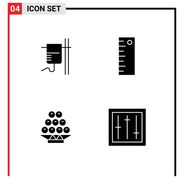 Universal Solid Glyphs Set Web Mobile Applications Υγειονομική Περίθαλψη Κίνα — Διανυσματικό Αρχείο