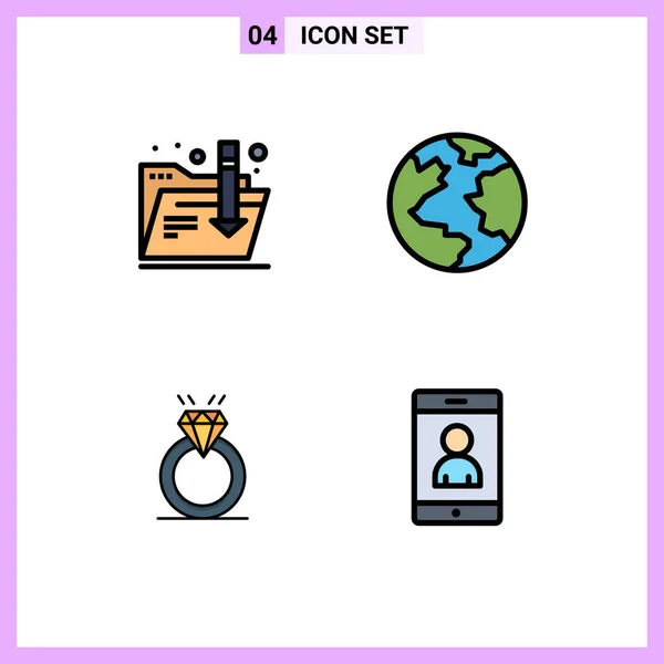 Universal Icon Symbols Group Modern Filledline Flat Colors Download Γάμος — Διανυσματικό Αρχείο