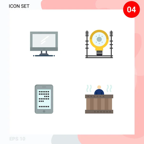 Creative Icons Modern Signs Sysymbols Computer Power Imac Energy Education — Vector de stock