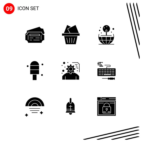 Set Modern Icons Sysymbols Signs Hardware Key World Service Planning — Archivo Imágenes Vectoriales