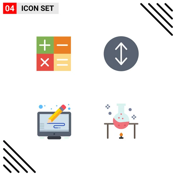 User Interface Flat Icon Pack Modern Signs Symbols Calculator Laboratory — Stockový vektor