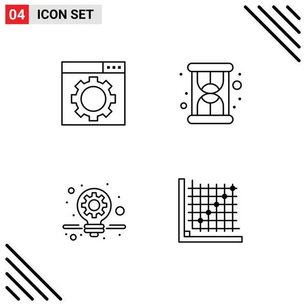 Universal Icon Symbols Group Modern Filledline Flat Colors Optimization Color - Stok Vektor