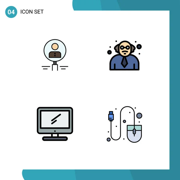 Creative Icons Modern Signs Sysymbols Find Teacher Human Resource Computer — Vector de stock