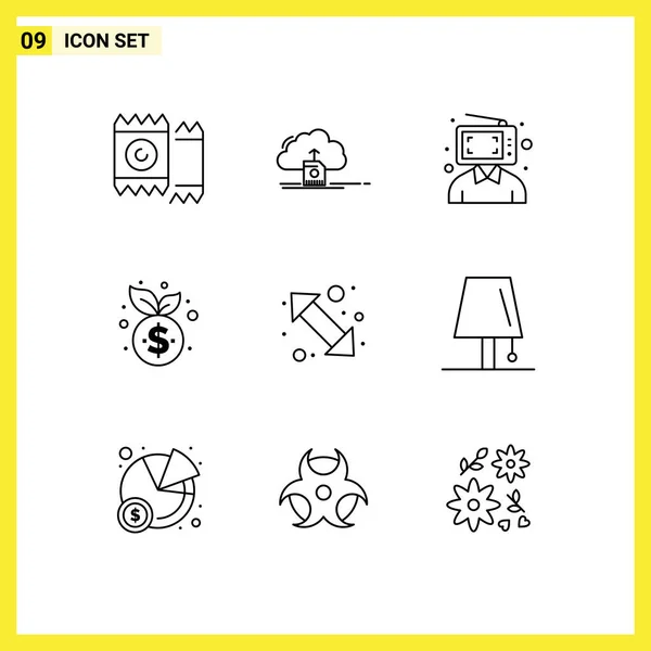 Creative Icons Modern Signs Symbols Finance Management Computing Business Man — Stock Vector