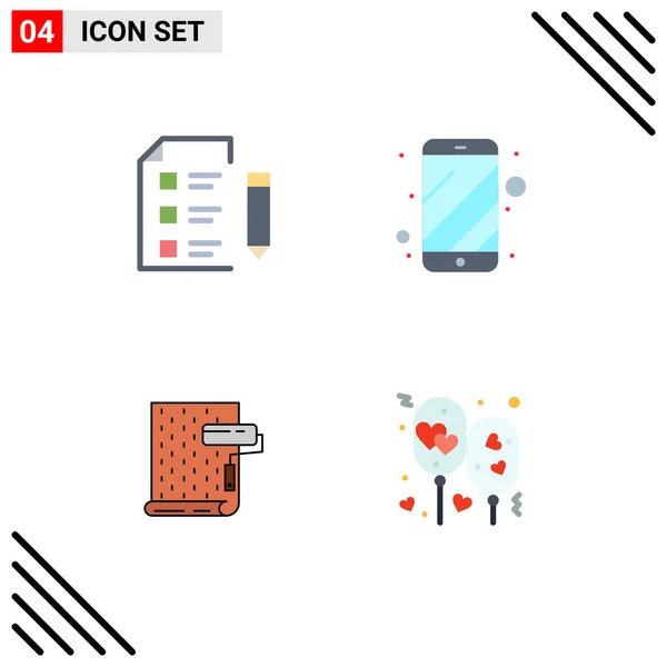 Set Modern Icons Sysymbols Signs Education Paint Science Mobile Design — Vector de stock