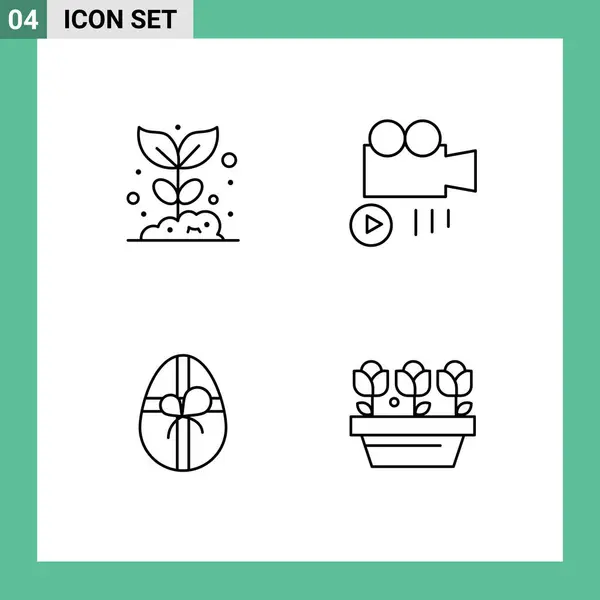 Icône Vectorielle Stock Paquet Signes Symboles Ligne Pour Agriculture Anniversaire — Image vectorielle