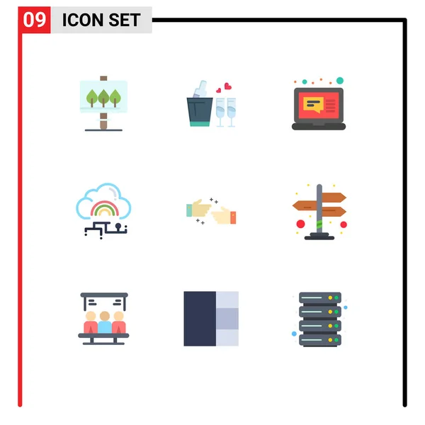 Stock Vector Icon Pack Line Signs Symbols Done Data Computer — Stock Vector