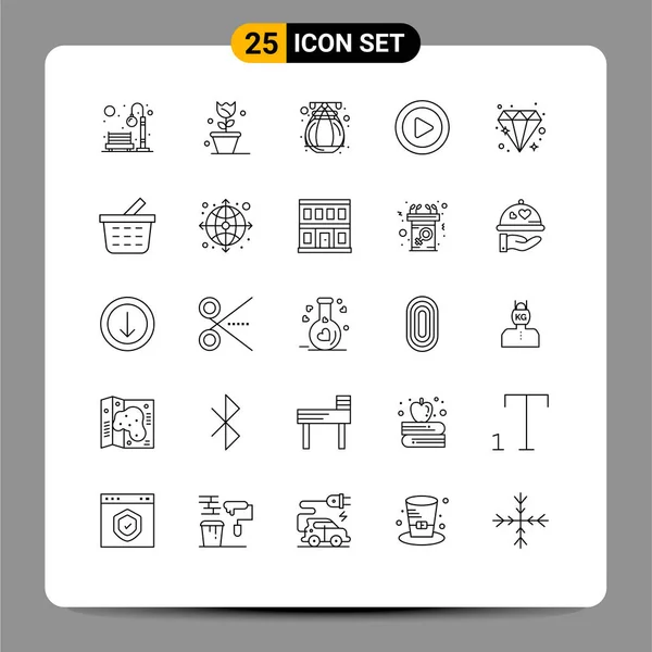 媒体可编辑矢量设计元素25行符号及符号组 — 图库矢量图片