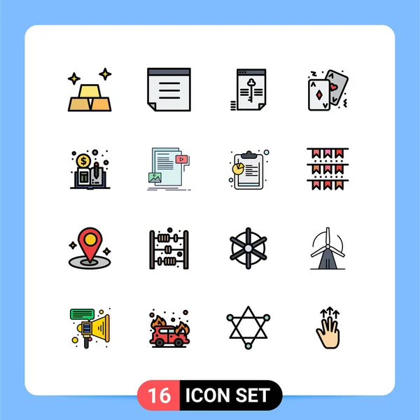 Universal Icon Symbols Group Modern Flat Color Filled Lines Distributed — Vetor de Stock