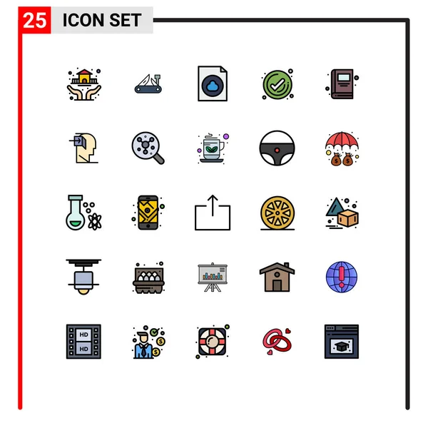 Universal Icon Symbols Group Modern Filled Line Flat Colors Education — Διανυσματικό Αρχείο
