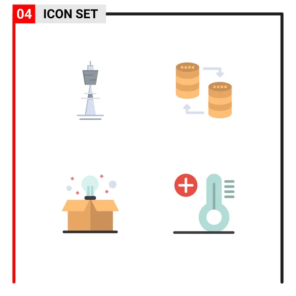 Плоская Икона Пакет Универсальных Икон Хранение Сидни База Данных Образование — стоковый вектор