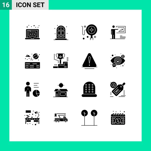 Vector Stock Icon Pack Líneas Señales Símbolos Para Agua Hombre — Archivo Imágenes Vectoriales