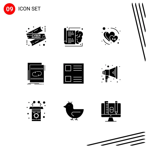 Creative Icons Modern Signs Sysymbols Checkbox Mix Heart Loop Audio — Vector de stock