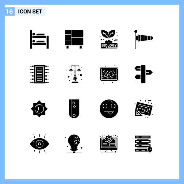 Stock Vector Icon Pack Líneas Símbolos Para Tecnología Clima Crecimiento — Archivo Imágenes Vectoriales