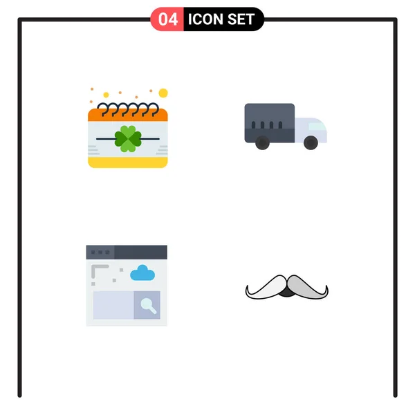 Universal Flat Icon Signs Symbole Für Kalender Browser Festival Logistik — Stockvektor
