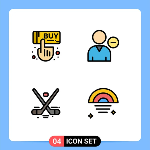 Set Modern Icons Sysymbols Signs Sale Canada Hand Person Hockey — Vector de stock