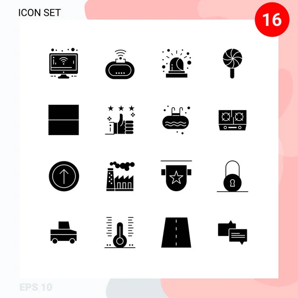 Pack Creative Solid Glyphs Interface Emergency Grid Holiday Editable Vector — Stock Vector