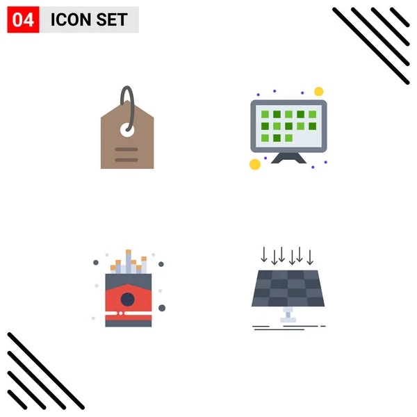 Set Modern Icons Sysymbols Signs Price French Internet Chip Panel — Vector de stock