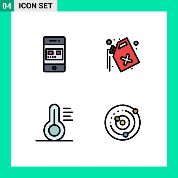 Pictogram Set Simple Filledline Flat Színek Bank Orvosi Fizetési Gáz — Stock Vector