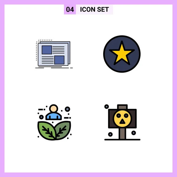 Universal Icon Symbols Group Modern Filledline Flat Colors Content Harmony — Stock Vector