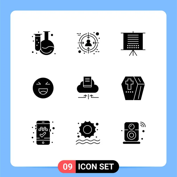 Universal Icon Symbols Group Modern Solid Glyphs Arrow Boldog Ellátás — Stock Vector