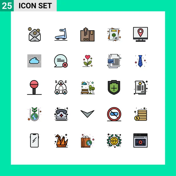 Creative Icons Modern Signs Symbols Contact Invitation Barcode Greeting Card — Stock Vector
