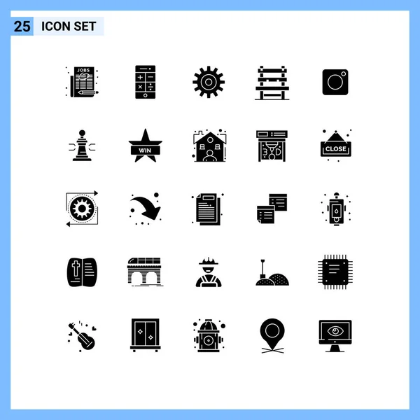 Creative Icons Modern Signs Symbols Instagram Waiting Gear Station Chair — Stock Vector