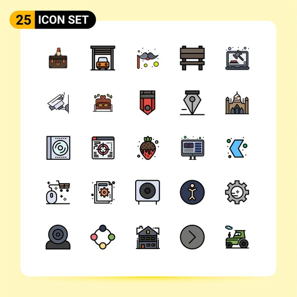 Vector Stock Icon Pack Líneas Señales Símbolos Para Corte Muebles — Vector de stock