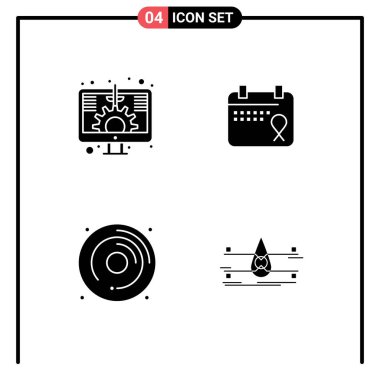 Dijital, dvd, ekran, işletim, hobi olarak düzenlenebilir vektör tasarım elementlerinin Evrensel Semboller Paketi