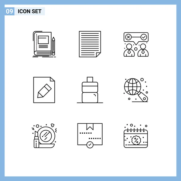 Stock Vector Icon Pack Mit Linienzeichen Und Symbolen Für Sport — Stockvektor