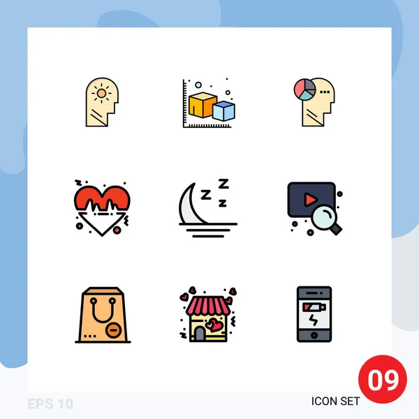 Stock Vector Icon Pack Líneas Signos Símbolos Para Predecir Amar — Vector de stock