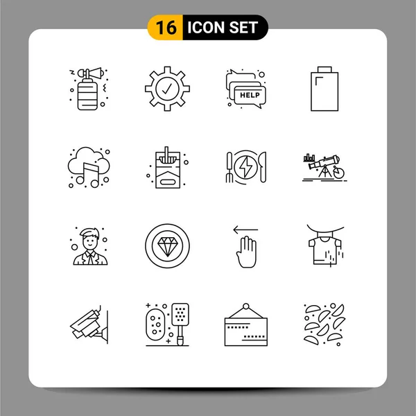 Universal Icon Symbols Group Modern Outlines Sound Cloud Communication Audio — Stockový vektor