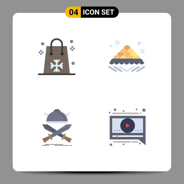 Pack Modern Flat Icons Signs Symbols Web Print Media Christmas — Stock Vector
