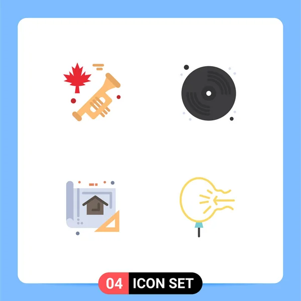 Современный Набор Плоских Иконок Pictograph Canada Design Print Table Vector — стоковый вектор