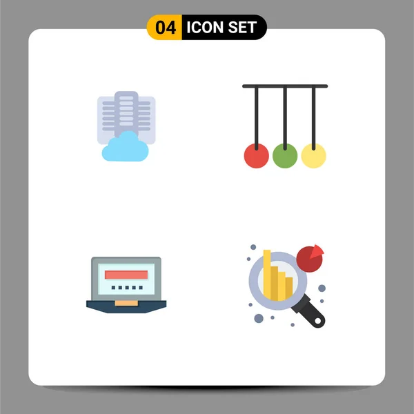Benutzeroberfläche Flaches Icon Pack Moderner Zeichen Und Symbole Aus Wolke — Stockvektor