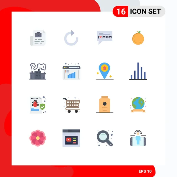 Universal Icon Symbols Group Modern Flat Colors Business Report Nuclear — Stock Vector