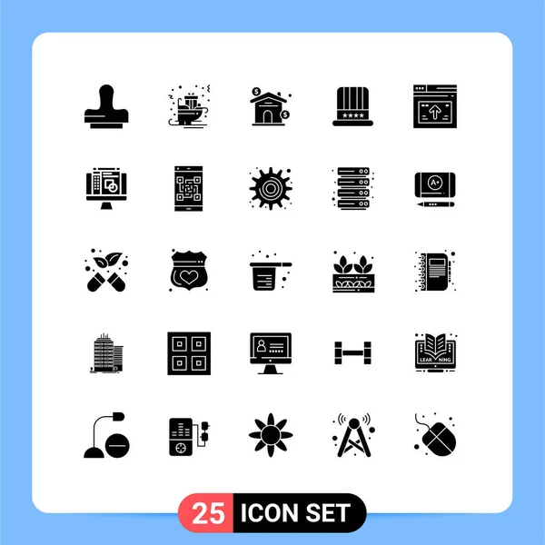 Set Modern Icons Sysymbols Signs Page Use Asset American Hat — Vector de stock