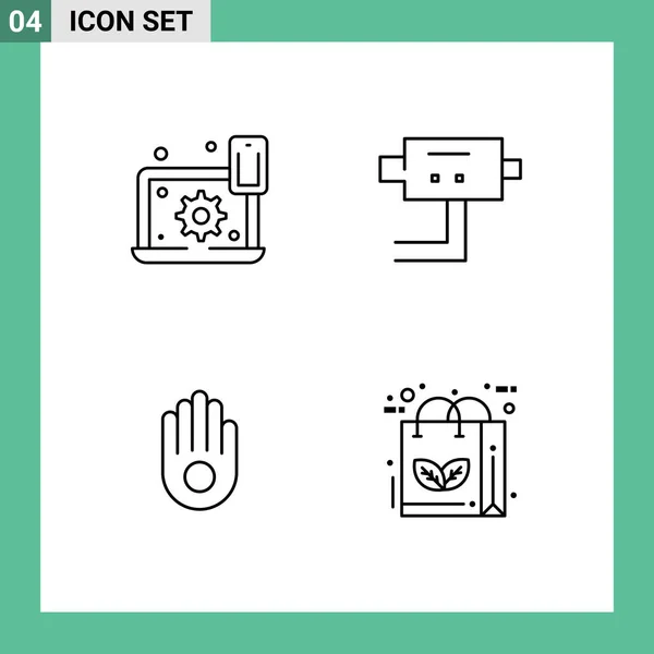 Configure Hand Setting Protect Bag Editable Vector Design Elements — 스톡 벡터