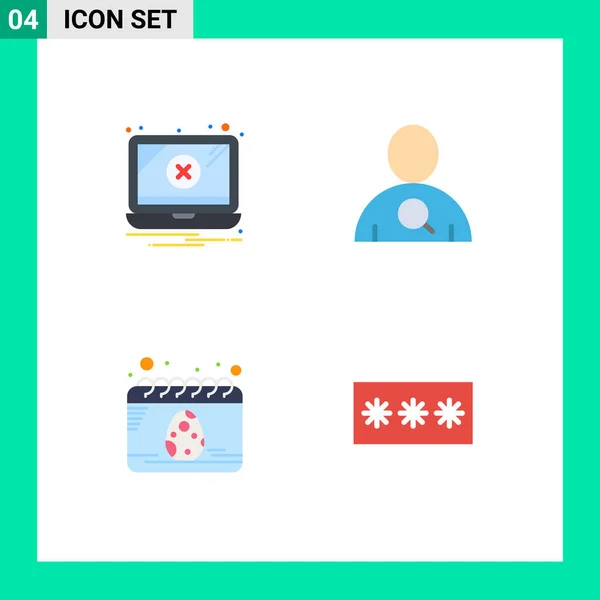Interface Usuário Flat Icon Pack Modern Signs Symbols Error Festival — Vetor de Stock
