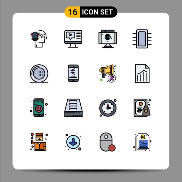 User Interface Flat Color Filled Line Pack Modern Signs Symbols — Διανυσματικό Αρχείο