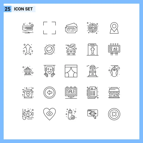 Creative Icons Modern Signs Symbols Pin Map Train Location Heart — Stock Vector