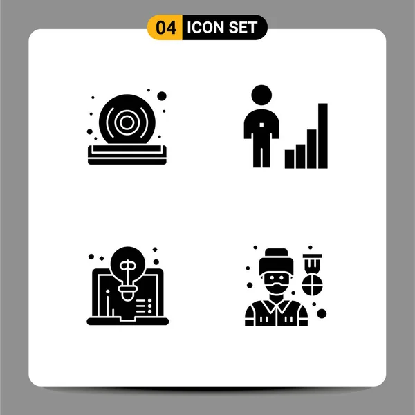 Creative Icons Modern Jelek Szimbólumok Lemez Művészet Játékos Vállalati Design — Stock Vector