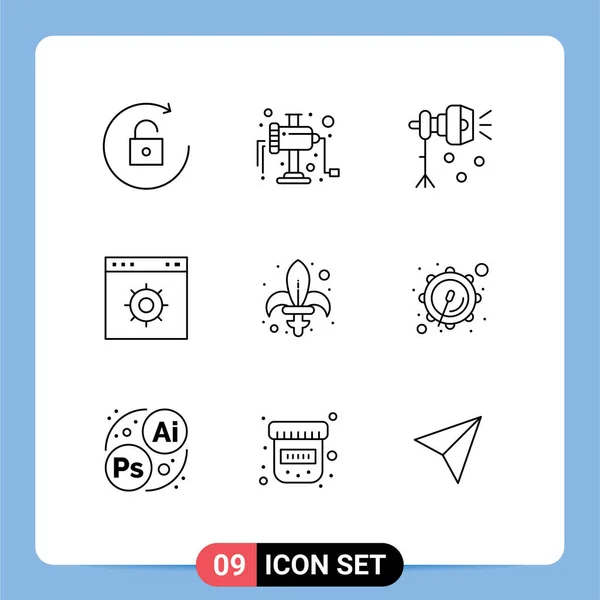 Mobile Interface Outline Set Pictograms Mardi Game Lightning Website Internet — Archivo Imágenes Vectoriales