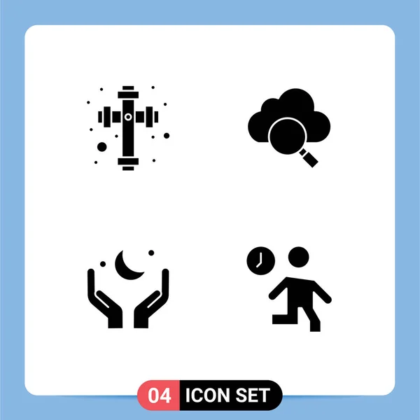 Universal Icon Symbols Group Modern Solid Glyphs Celebration Cresent Cloud — Vetor de Stock