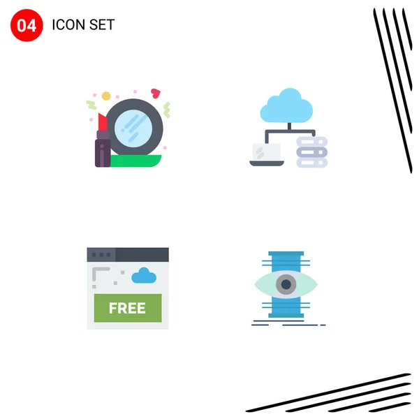 Set Modern Icons Sysymbols Signs Glass Internet Make Server Eye — Vector de stock