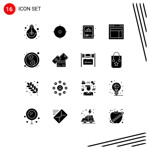 Creative Icons Modern Signs Symbols Chinese Web Aim Site Design — Stock Vector