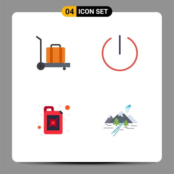 Flat Icon Concept Websites Mobile Apps Baggage Hill Switch Gasoline — Stock Vector