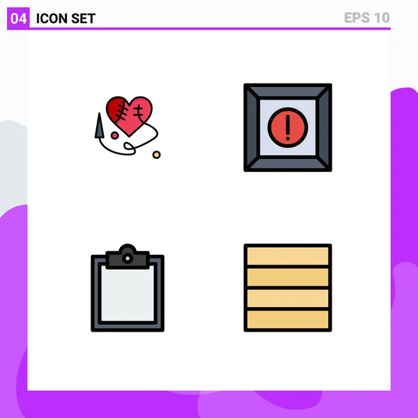 Creative Icons Modern Signs Sysymbols Sewing Heart Grid Box Buffer — Vector de stock