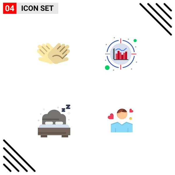 Flat Icon Pack Universal Symbols Charity Beach Help Data Man — Stock Vector