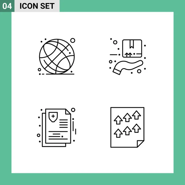 Universal Icon Symbols Group Modern Filledline Flat Colors World Globe — Vettoriale Stock